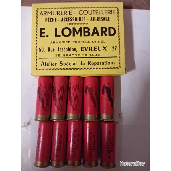 Bote de 10 trs  belles cartouches anciennes cal 12 ITALIENNES  douilles cartons