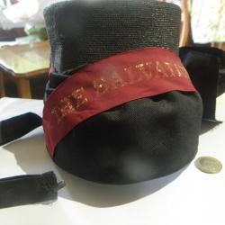 Chapeau vintage anglais de l'Armée du Salut pour femme, bonnet avec noeud