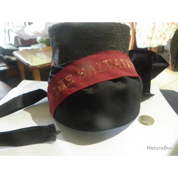 Chapeau vintage anglais de l'Arme du Salut pour femme, bonnet avec noeud