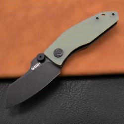 Couteau Kubey Monsterdog Lame Acier 14C28N Manche G10 Jade KIBS Liner Lock Clip KUB337C
