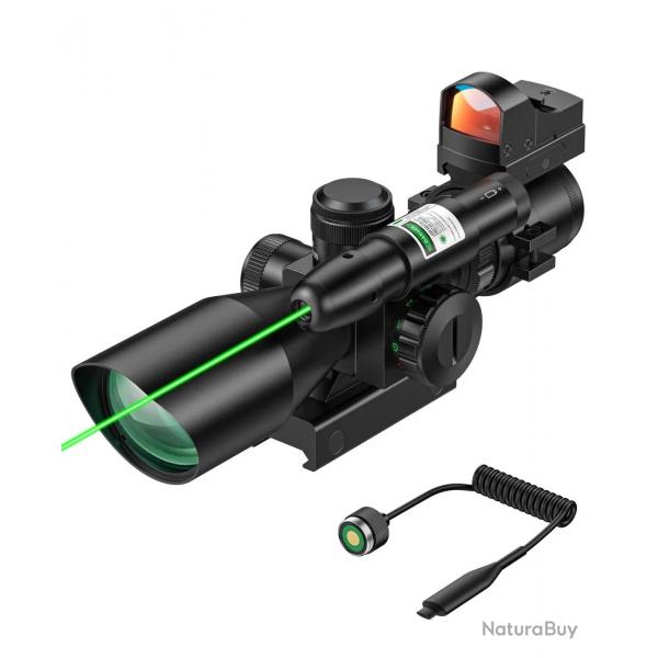 Lunette de Vise 2.5-10x40 - Rticule Rouge/Vert Laser Vert Viseur Point Rouge - Montage Picatinny