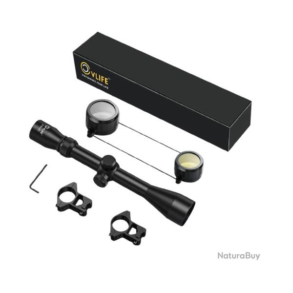 Lunette de Vise 3-9x40 R4 Rticule Crosshair Optiques HD Multicouches Rail Queue d'Aronde 11 mm