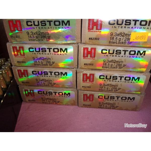 190  douilles vides de calibre  9 3  62   marque  HORNADY   LIVRER  avec  2   BOITES