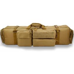 HOUSSE DE TRANSPORT POUR 2 CARABINES/FUSILS + MUNITIONS ET ACCESSOIRES - KAKI - LIVRAISON GRATUITE