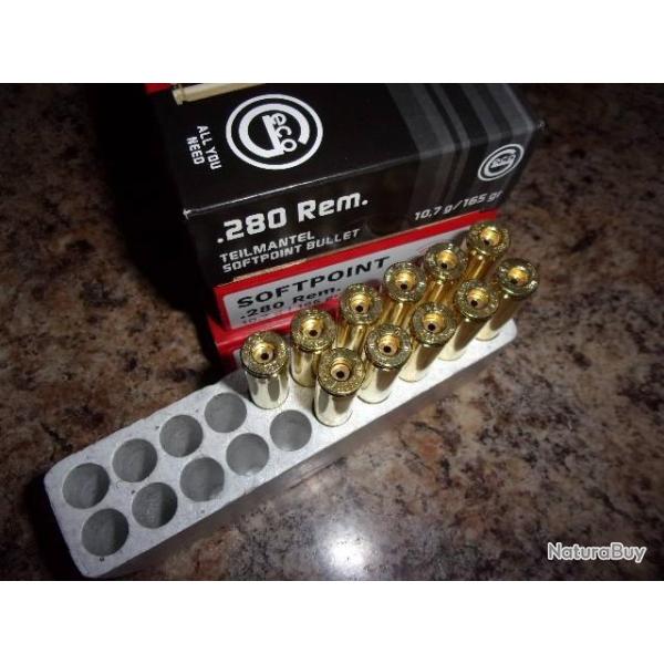 89  douilles calibre  280   REMINGTON   marque  GECO