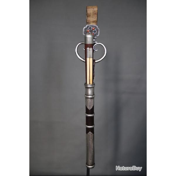 Ncessaire de voyage comprenant couteau et baguettes - Chine ou Mongolie, FIn 19me dbut 20me sic