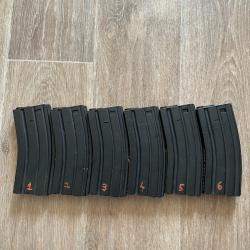 Lot de 6 chargeurs m4 midcap airsoft