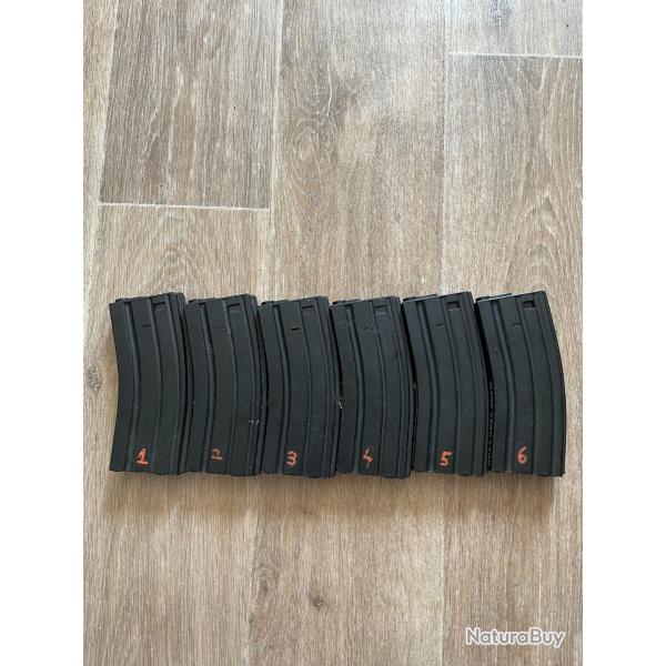 Lot de 6 chargeurs m4 midcap airsoft