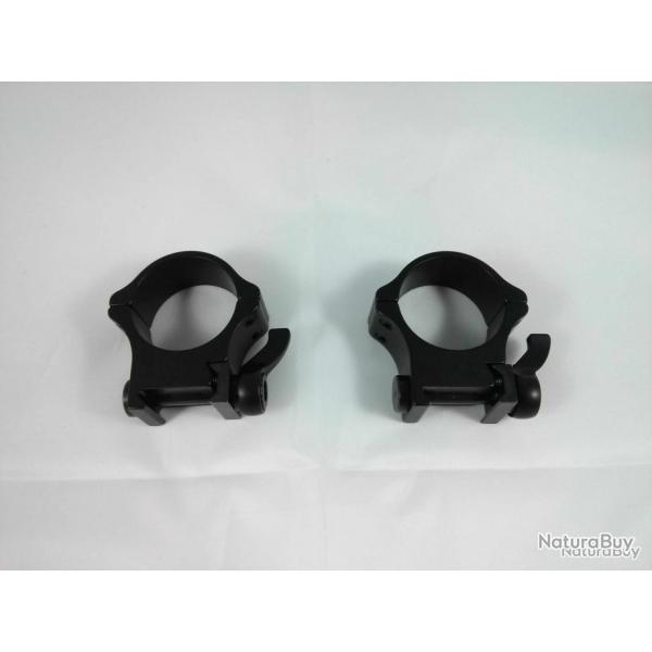 Colliers Recknagel "ERA" amovibles de 30 mm  25,4mm  pour rail weaver/Picatinny.