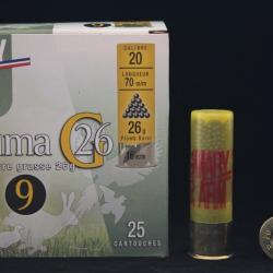 LOT DE 100 CARTOUCHES MARY ARM PUMA BOURRE GRASSE  26GR CAL 20X67 26GR N° 9