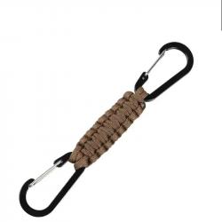 Porte-clés paracorde double mousqueton multifonction - Marron
