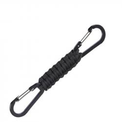 Porte-clés paracorde double mousqueton multifonction - Noir