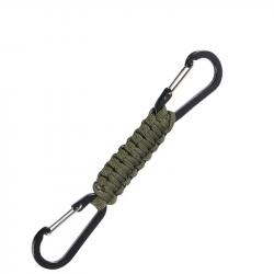 Porte-clés paracorde double mousqueton multifonction - Vert armée