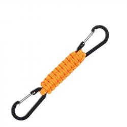 Porte-clés paracorde double mousqueton multifonction - Orange
