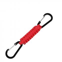 Porte-clés paracorde double mousqueton multifonction - Rouge