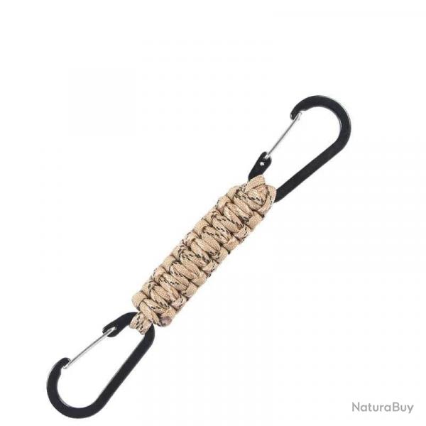 Porte-cls paracorde double mousqueton multifonction - Desert Camo
