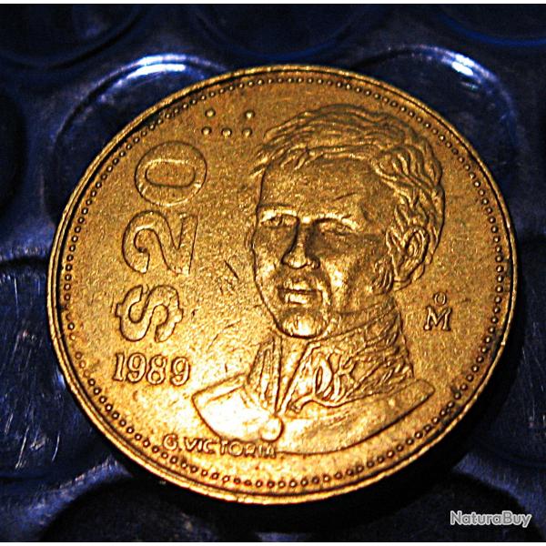 Mexico piece de 20 pesos 1989  ttb (laiton)