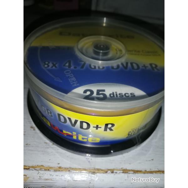 LOT CAKEBOX de 25 Disques DATAWRITE 8X4,7 GB DVD+R - NEUF SOUS BLISTER