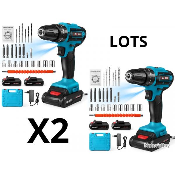 Perceuse  percussion sans fil 28 V, tournevis lectrique, perceuse  percussion lectrique x2