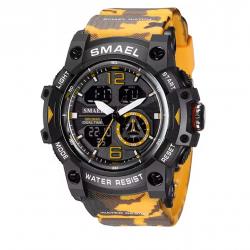 Montre militaire homme Quartz sport analogique numérique étanche 50M réveil robuste Camo Orange