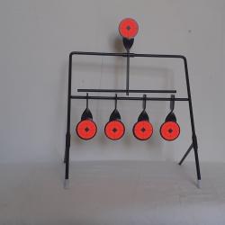 Cible de tir 5 objectifs pour 22 LR ORANGE EN ACIER