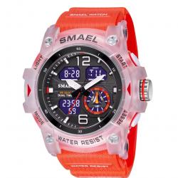 Montre militaire homme Quartz sport analogique numérique étanche 50M réveil robuste Rouge