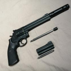 révolver Umarex CO2 plomb 4.5mm Smith & Wesson 586 avec 3 canons (10/6/4 pouces) + crosse