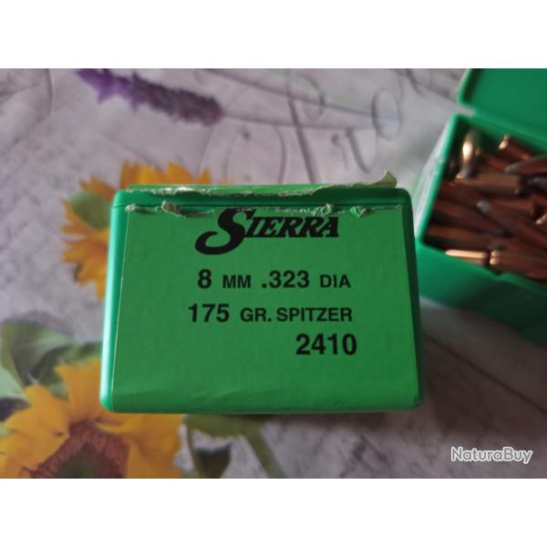 2 boites ogives SIERRA 8 mm 175 Gr