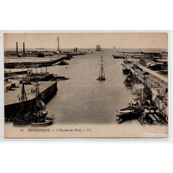 CPA - DUNKERQUE - L'Entre du Port  N1191