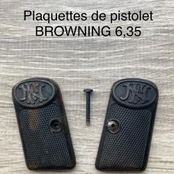 Plaquettes de pistolet BROWNING 6.35mm + vis