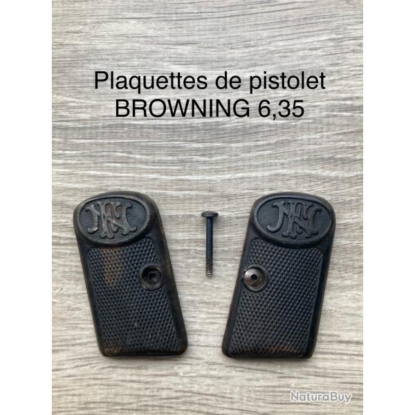 Plaquettes de pistolet BROWNING 6.35mm + vis