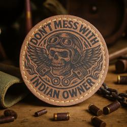 Patch thermollant biker Don't mess with Indian Owner - ecusson militaire airsoft