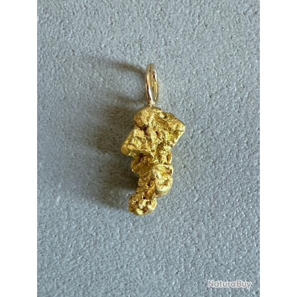 Belle ppite naturelle en or 22 / 24 K avec montage en or 18 carats - Origine : Australie