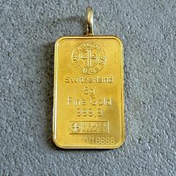 Pendentif Lingot or 5 g monté en pendentif - Suisse - 24 carats - ARGOR - Serpent