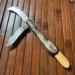 COUTEAU FRANÇAIS VINTAGE COLLECTOR TARRY LEVIGNE MULTI LAMES CORNE ET OS