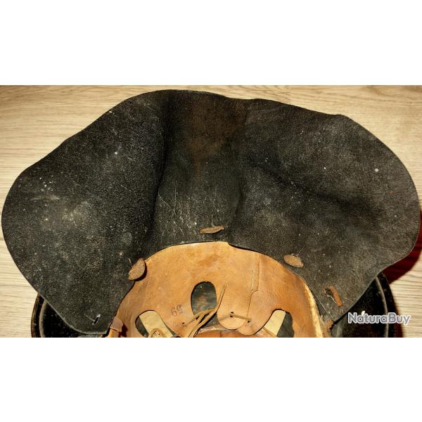 CUIR DE PROTECTION du CASQUE ALLEMAND de la SECONDE GUERRE.