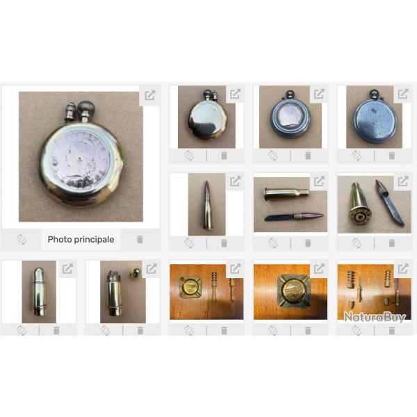 Lot objets artisanat de tranche  ww1  et divers