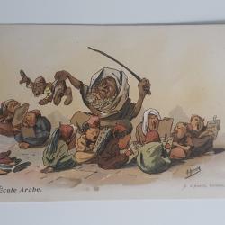 CPA l'école  arabe  carte postale ancienne humoristique humour
