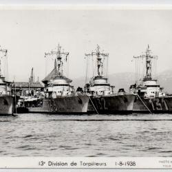 CPA - MARINE DE GUERRE - 13e Division de Torpilleur 1-8-1938 N°1207