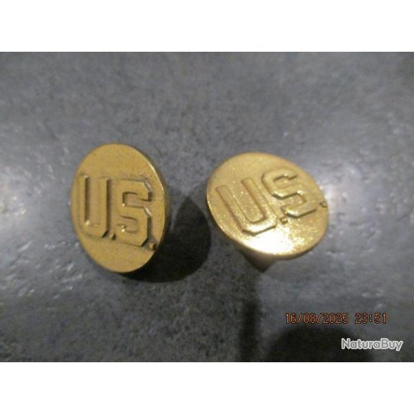 Paire de disques de col US pour vareuse troupe, modle 1937 !