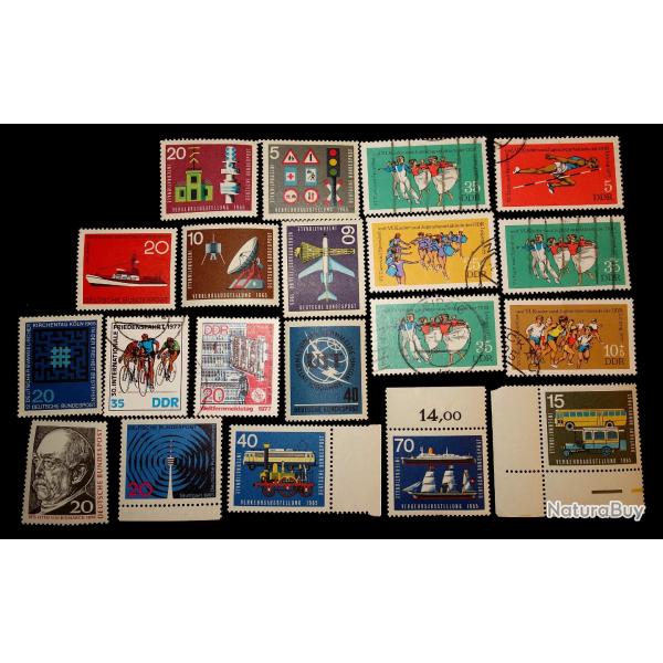 TIMBRES POSTAUX ALLEMANDES DDR des annes 60-70.