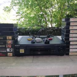 MAGNETOSCOPE Sony SLV-675HF VCR 4 Têtes VHS +LOT 18 CASSETTES FILMS :COMME NEUF
