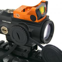 Viseur Point Rouge Tactique M1 Mini Red Dot 3 MOA 5X Réticule Rouge/Vert Airsoft Chasse Tir Orange