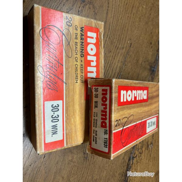 Balles 30-30win 170gr soft point ,lot de 2 boites de 20 marque norma