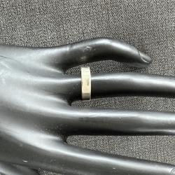 Bague or blanc massif 18 carats - Anneau - taille 56