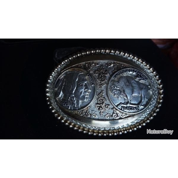 boucle de ceinture plaque or et argent de marque Award Design Medals, USA