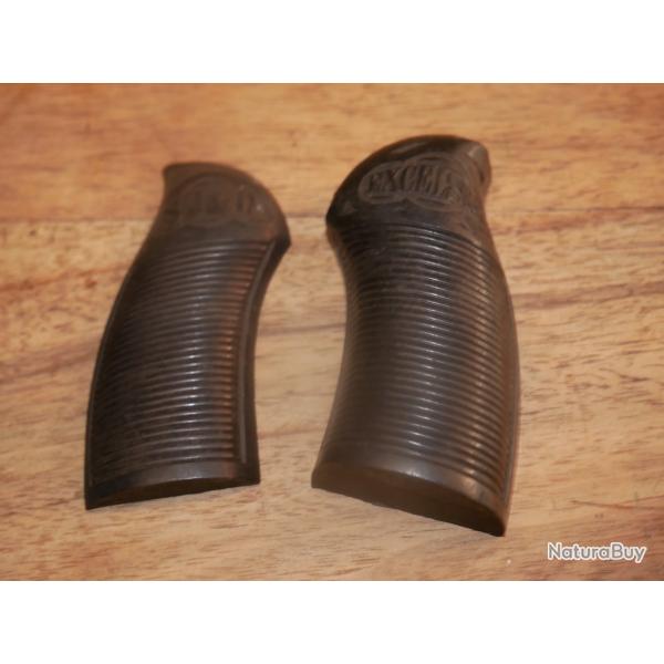Plaquettes de rare revolver Exelsior SJ & D (Simonin, Janssen & Dumoulin) systme Abadie
