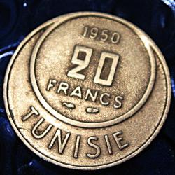 TUNISIE  piece  de 20 francs  1950  ttb