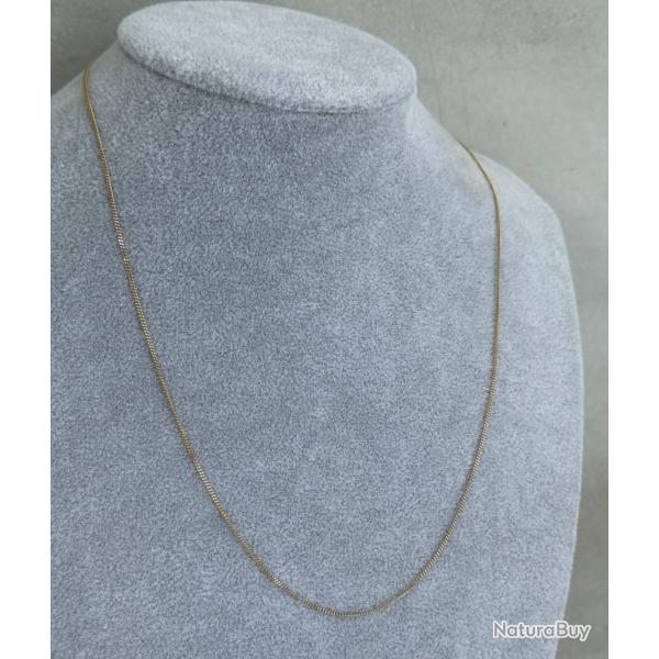 Fine chaine or rose 18 carats - 50 cm - collier maille gourmette