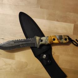 Couteau de combat de 30 cm Kyu Line avec une lame finition "stonewashed"